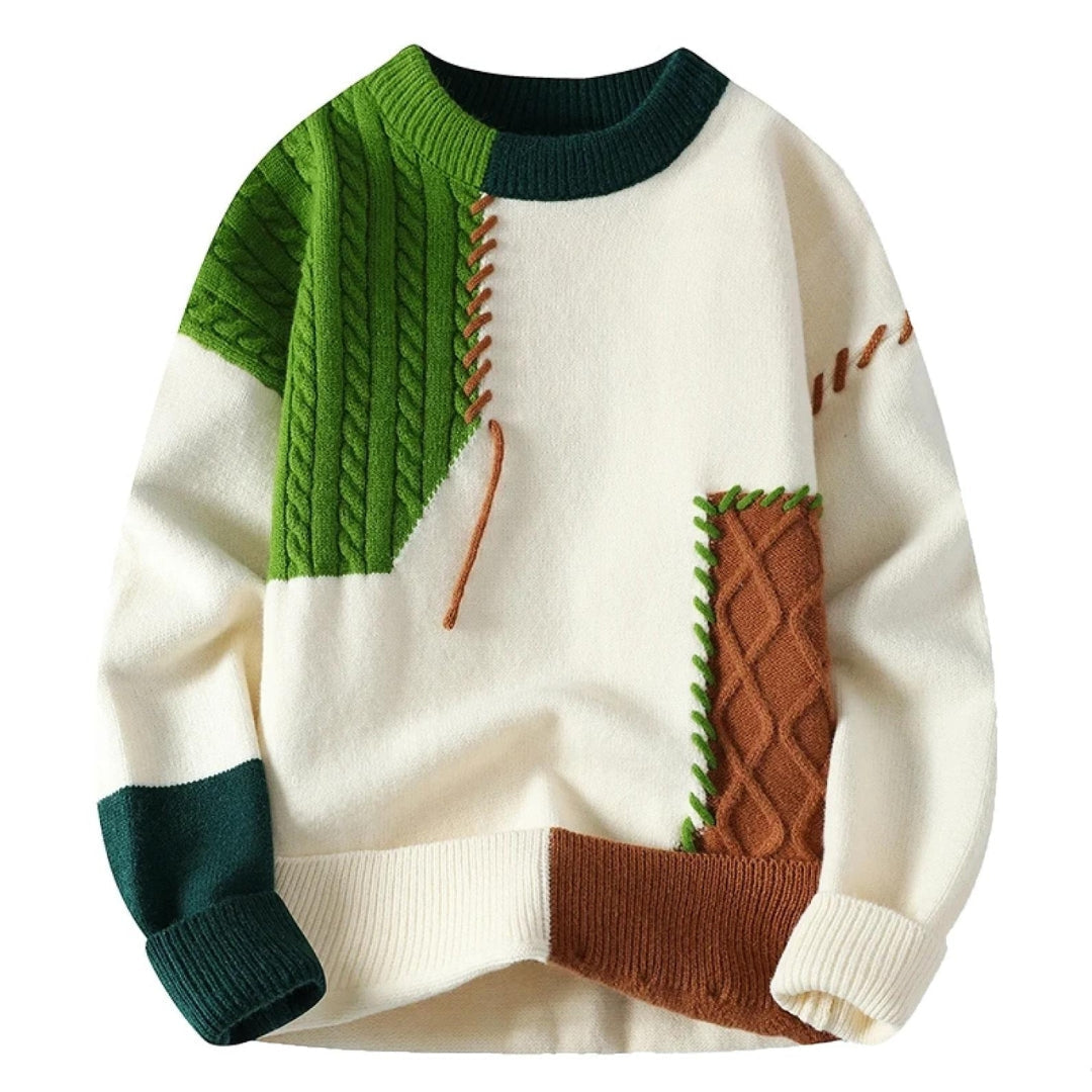 SANDRO® | Cozy Patchwork Sweater