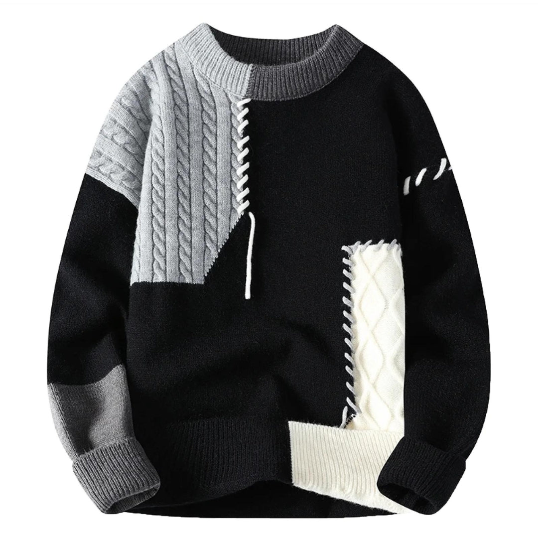 SANDRO® | Cozy Patchwork Sweater