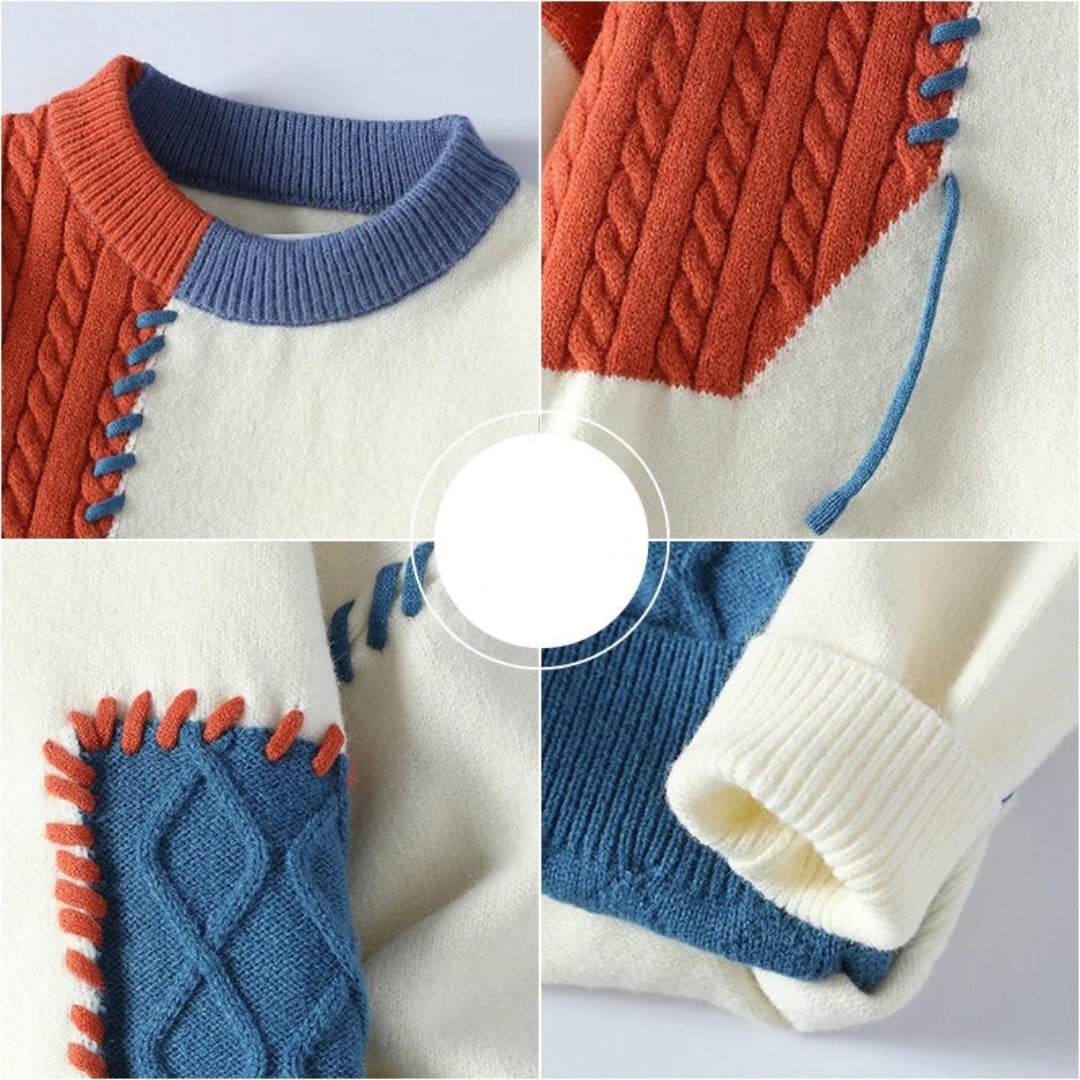 SANDRO® | Cozy Patchwork Sweater