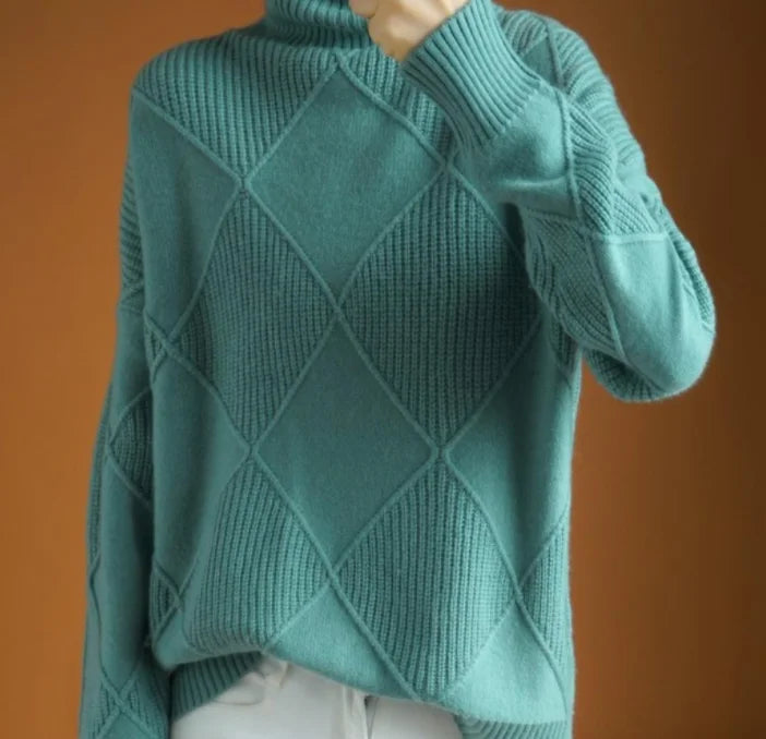 TALISA® | Rollkragenpullover mit Argyle-Muster